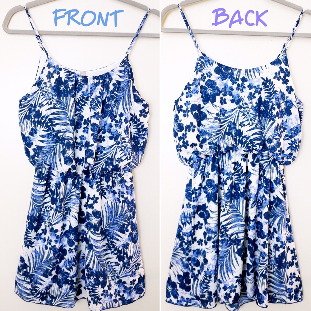 Blue & White Floral Dress